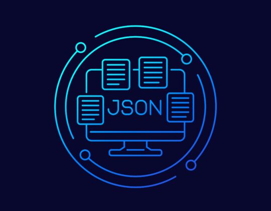 JSON written on computer image with file images.